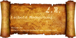 Leibold Modesztusz névjegykártya